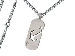 Pánský náhrdelník Známka s kotvou Typ řetízku: Řetízek chirurgická ocel 55 cm x 0,35 cm plochý 2634/RET2