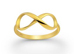 Prsten Infinity gold stříbro 925