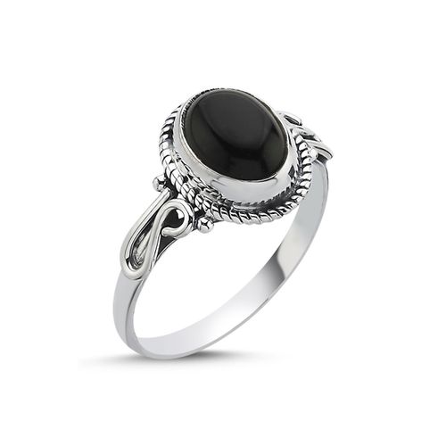 OLIVIE Stříbrný prsten ONYX 8272 