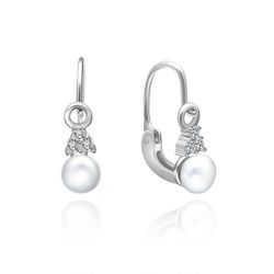 OLIVIE Stříbrné perlové náušničky pro miminko 517