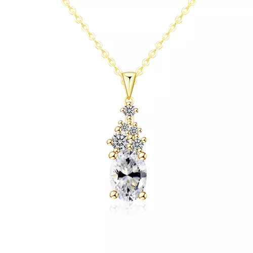 Stříbrný náhrdelník 1ct MOISSANITE GOLD 9824