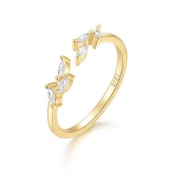 Stříbrný nastavitelný prsten GOLD 8707