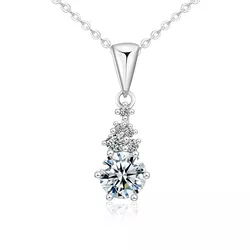 Stříbrný náhrdelník 1ct MOISSANITE 9830