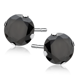 Stříbrné náušnice BLACK RHODIUM 9900