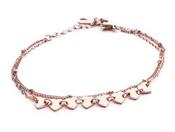 Náramek chirurgická ocel Flame Heart rose gold 1334