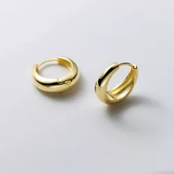 Stříbrné 15mm náušnice GOLD 9027