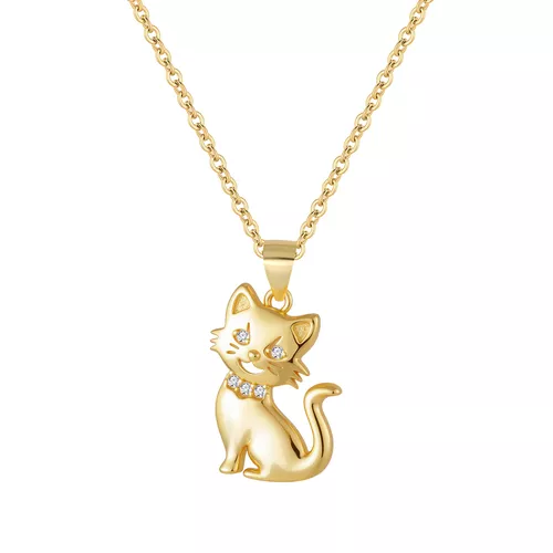 Stříbrný náhrdelník KOČKA GOLD 9693