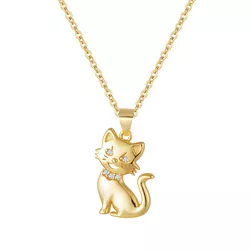 Stříbrný náhrdelník KOČKA GOLD 9693